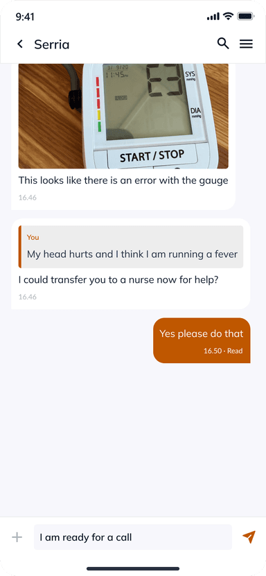 Nurse escalation chat