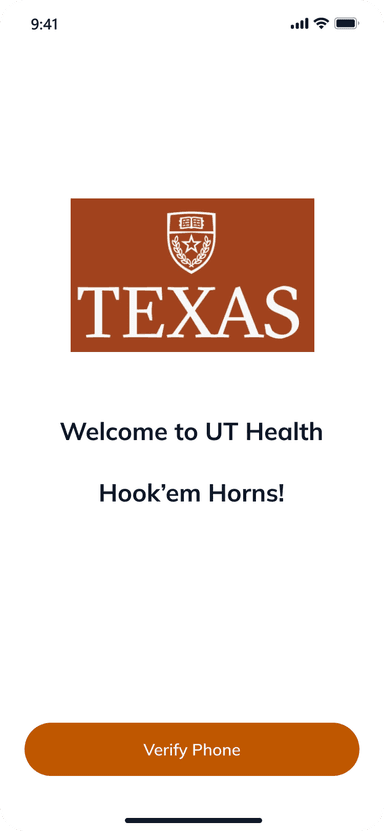 Patient onboarding welcome screen